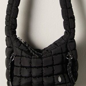 Free People Black Quilted Baby Carryall Sling Bag